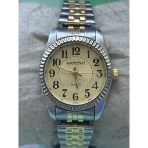 Watch- It Two Tone Women’s Stretch Band Quartz Watch